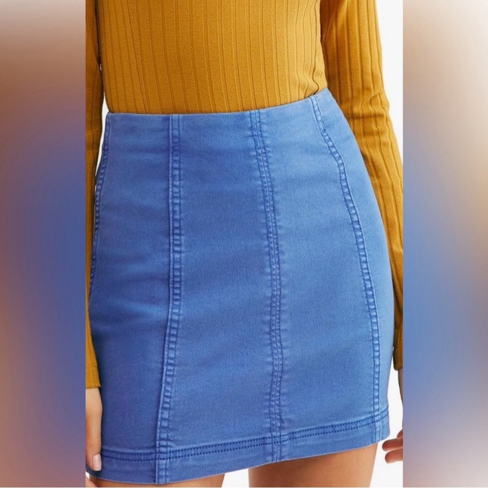 Free People NWT Blue Denim Skirt Size 6 New with Tags